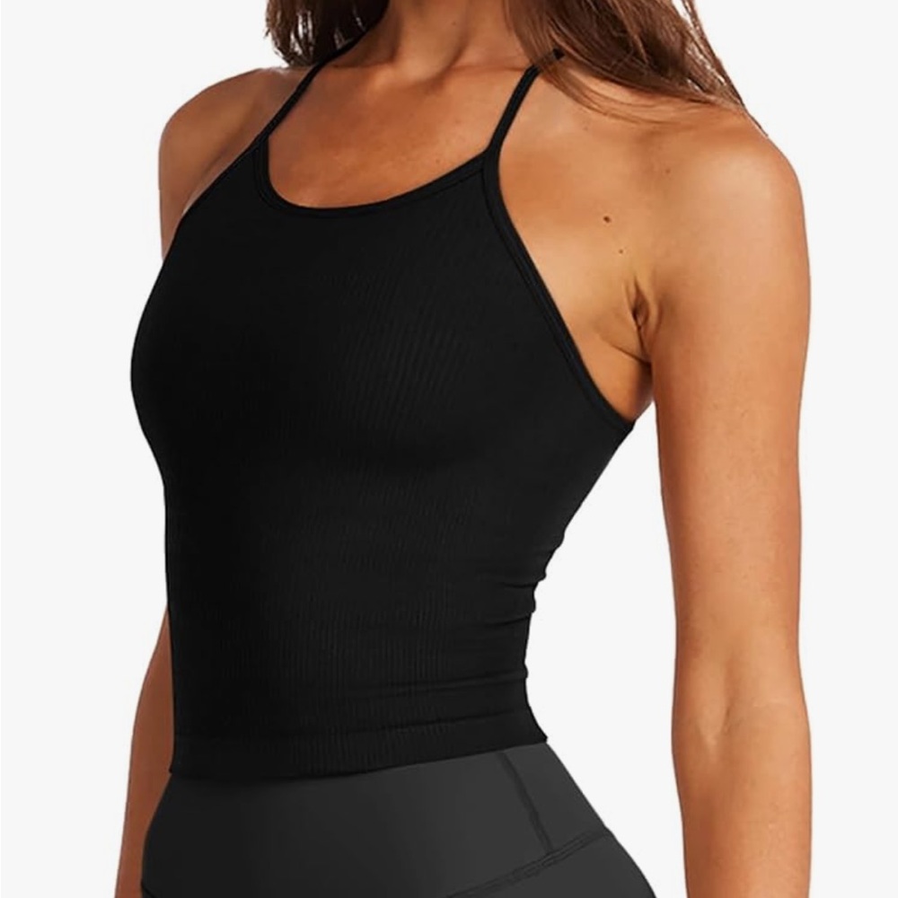 Black Fitted Crop Tank Top